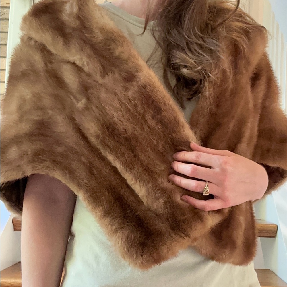VINTAGE Mink Fur Shawl